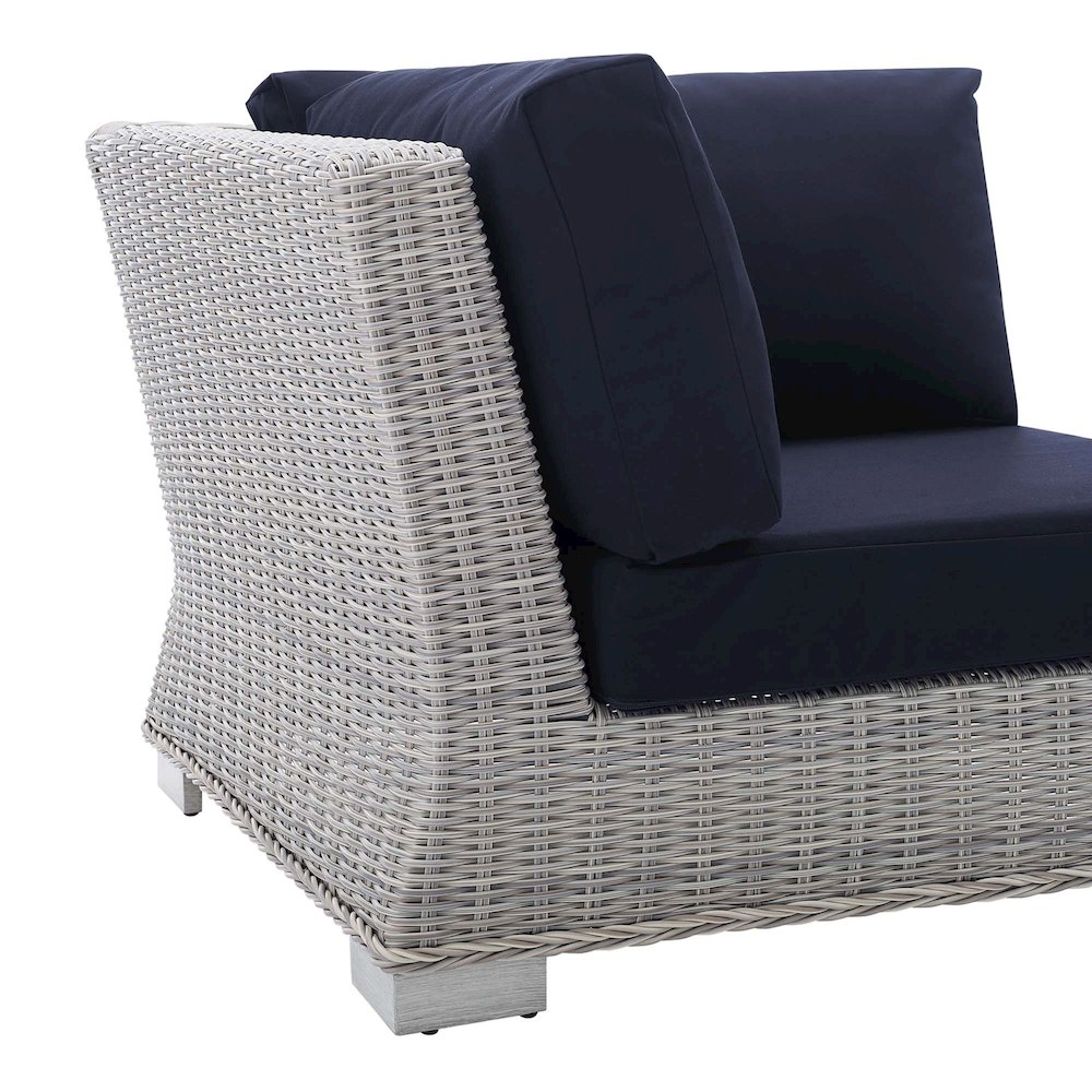 Conway Sunbrella Outdoor Patio Wicker Rattan Corner Chair. Picture 5