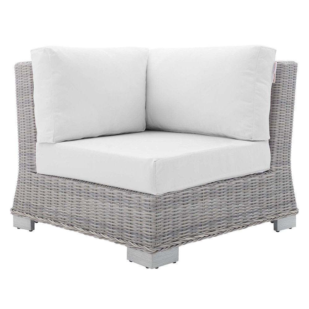 Conway Sunbrella Outdoor Patio Wicker Rattan Corner Chair. Picture 1