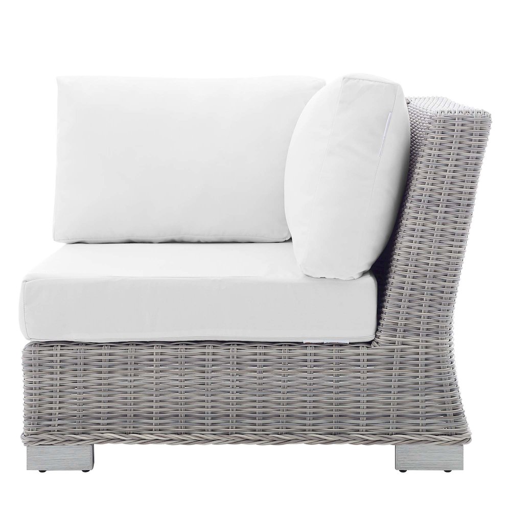 Conway Sunbrella Outdoor Patio Wicker Rattan Corner Chair. Picture 2