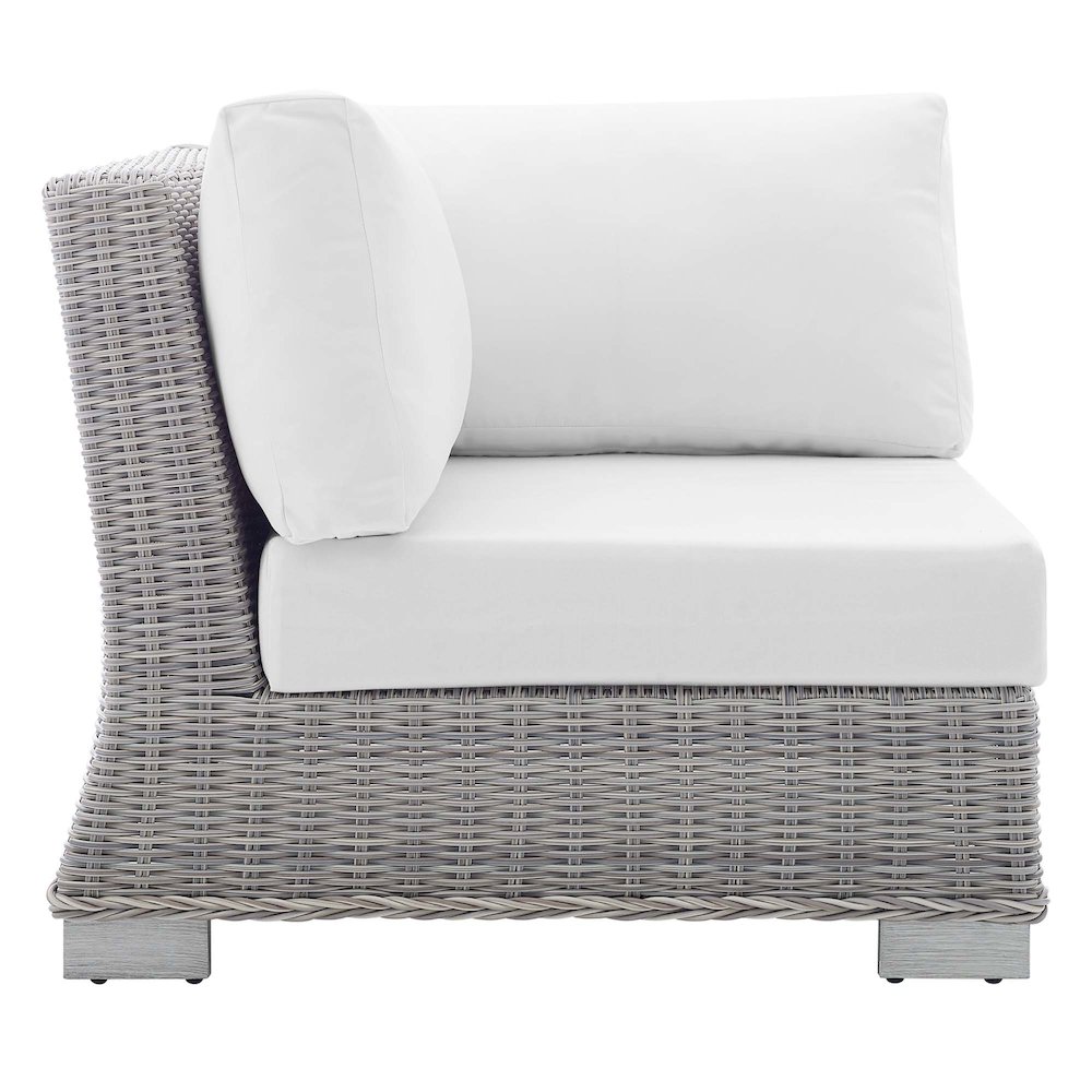 Conway Sunbrella Outdoor Patio Wicker Rattan Corner Chair. Picture 3