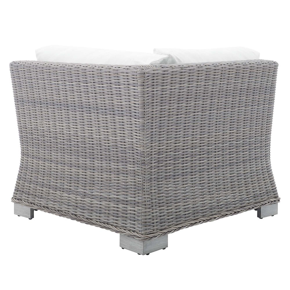 Conway Sunbrella Outdoor Patio Wicker Rattan Corner Chair. Picture 4