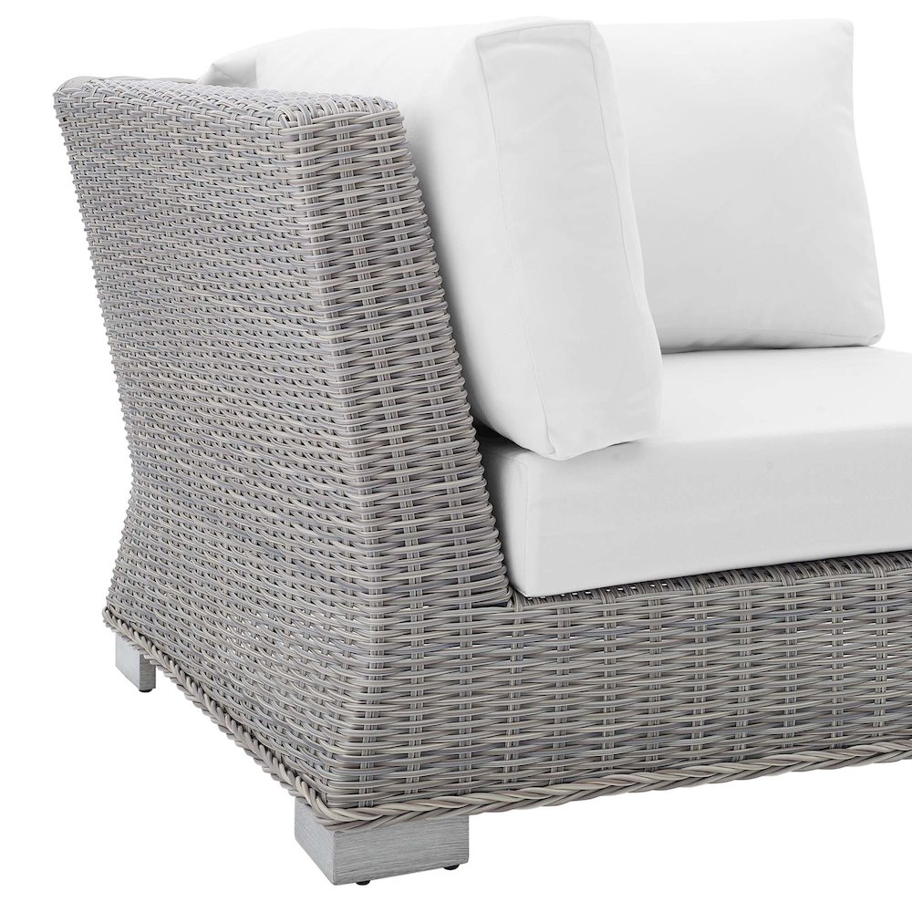Conway Sunbrella Outdoor Patio Wicker Rattan Corner Chair. Picture 5