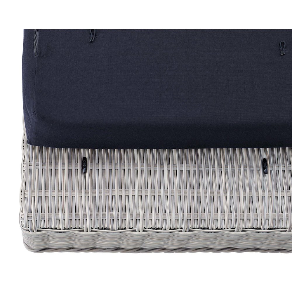 Conway Sunbrella Outdoor Patio Wicker Rattan Ottoman. Picture 6