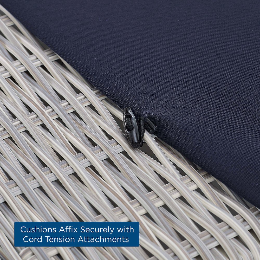 Conway Sunbrella Outdoor Patio Wicker Rattan Ottoman. Picture 2