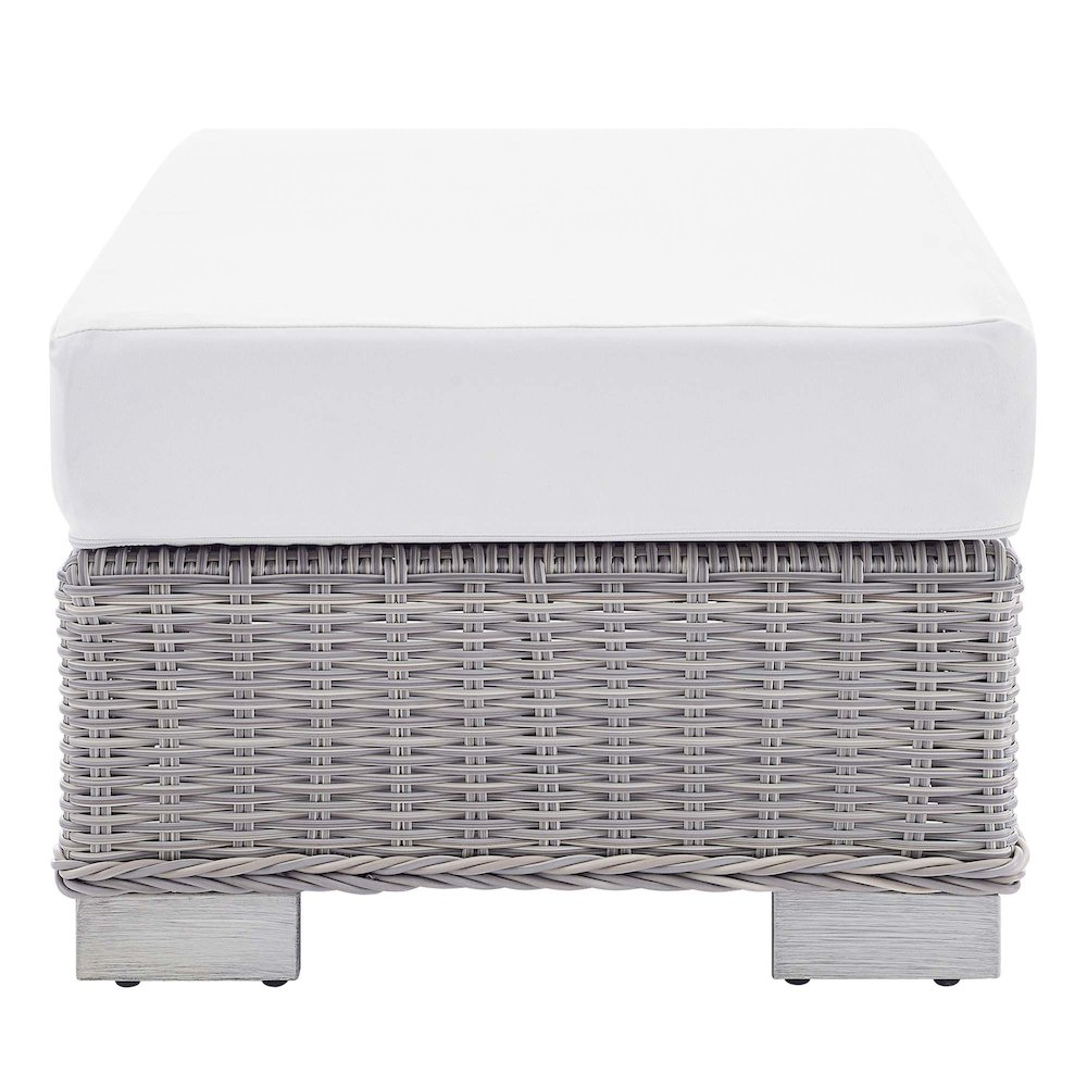 Conway Sunbrella Outdoor Patio Wicker Rattan Ottoman. Picture 2