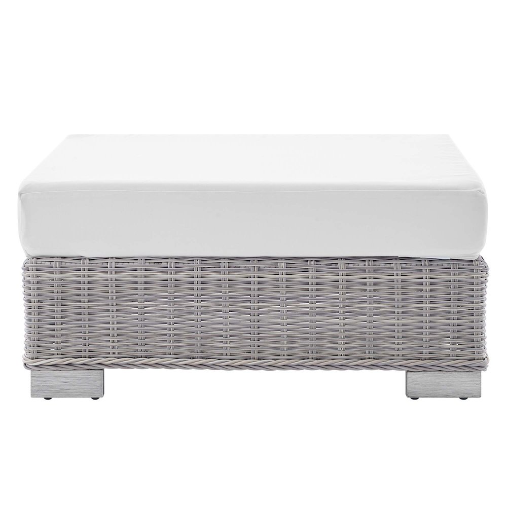 Conway Sunbrella Outdoor Patio Wicker Rattan Ottoman. Picture 3