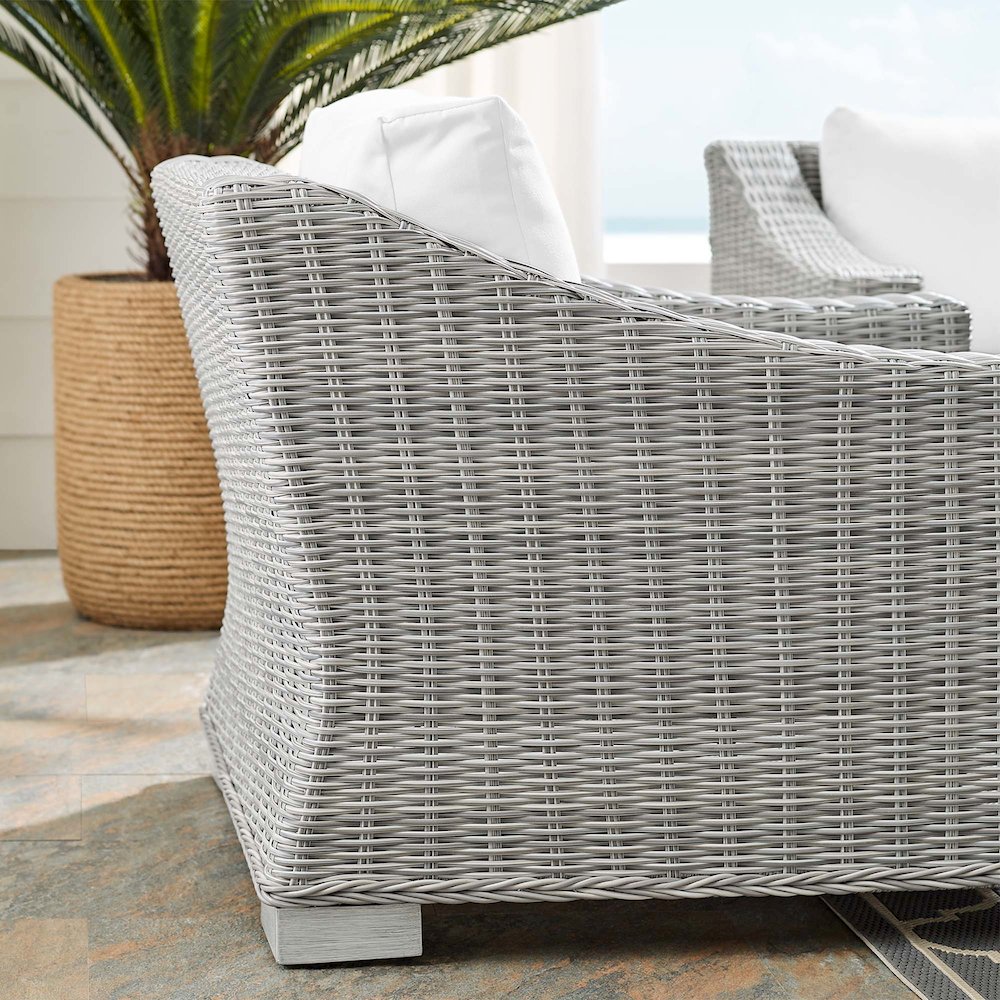 Conway Sunbrella Outdoor Patio Wicker Rattan Armchair. Picture 9