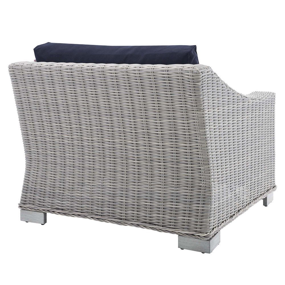Conway Sunbrella Outdoor Patio Wicker Rattan Left-Arm Chair. Picture 5