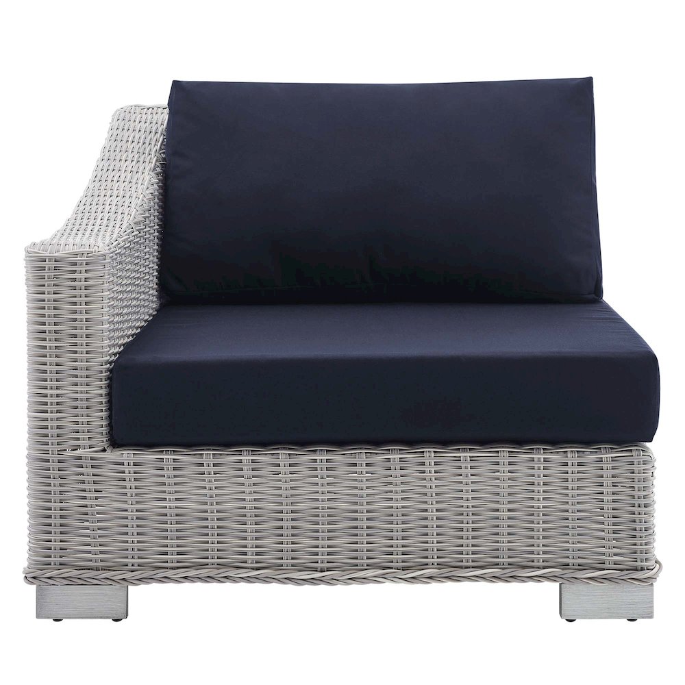 Conway Sunbrella Outdoor Patio Wicker Rattan Left-Arm Chair. Picture 6