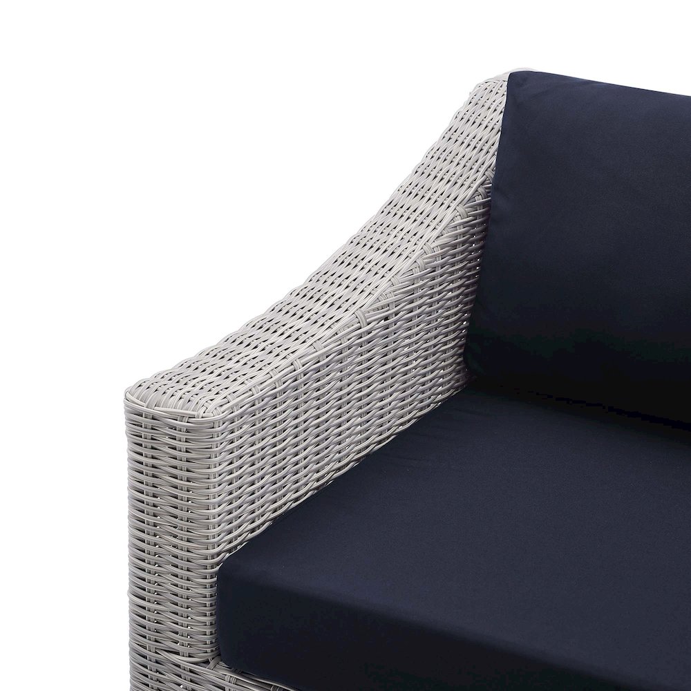 Conway Sunbrella Outdoor Patio Wicker Rattan Left-Arm Chair. Picture 7