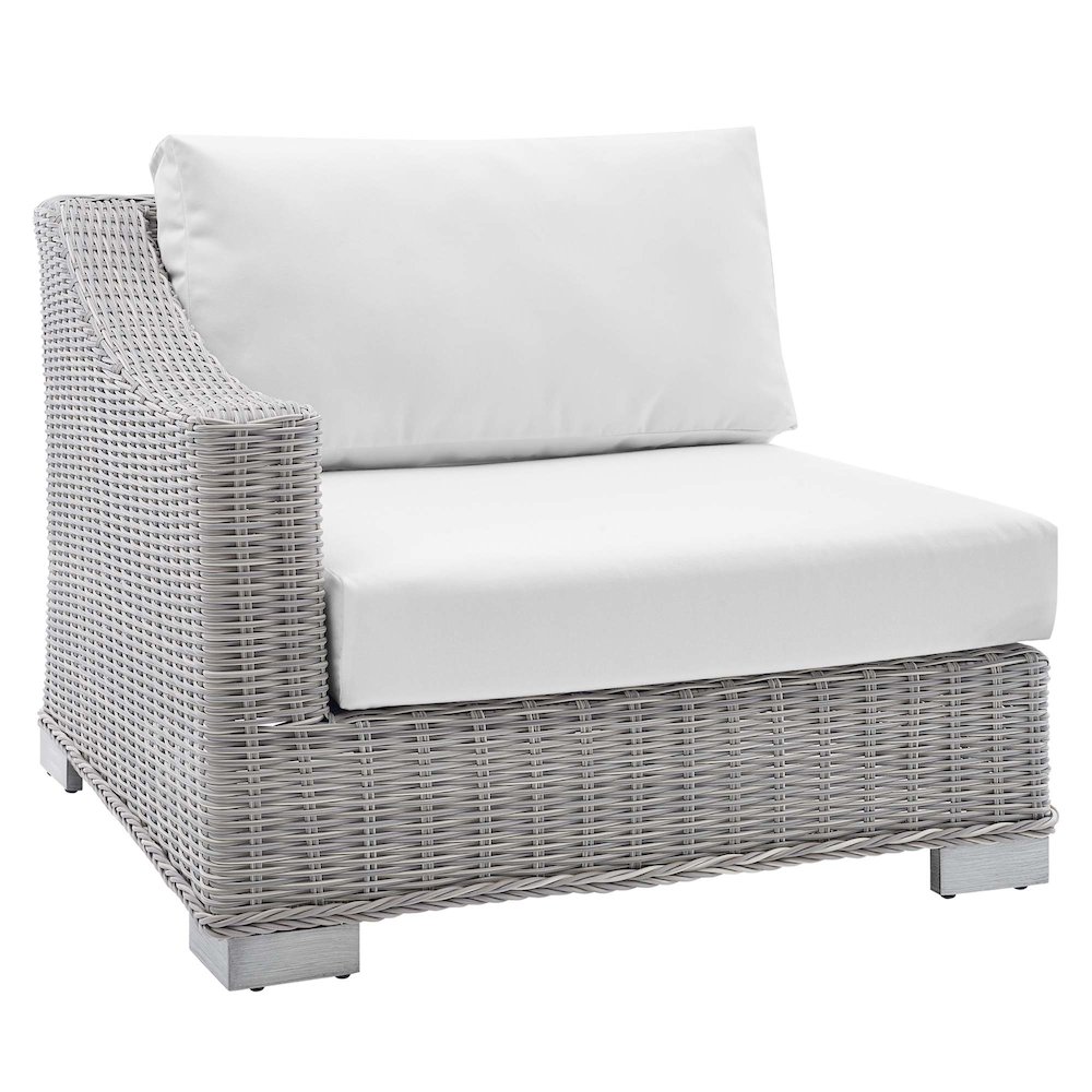 Conway Sunbrella Outdoor Patio Wicker Rattan Left-Arm Chair. Picture 1