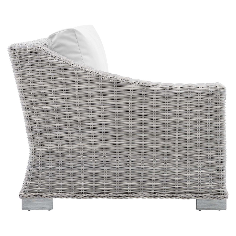 Conway Sunbrella Outdoor Patio Wicker Rattan Left-Arm Chair. Picture 4