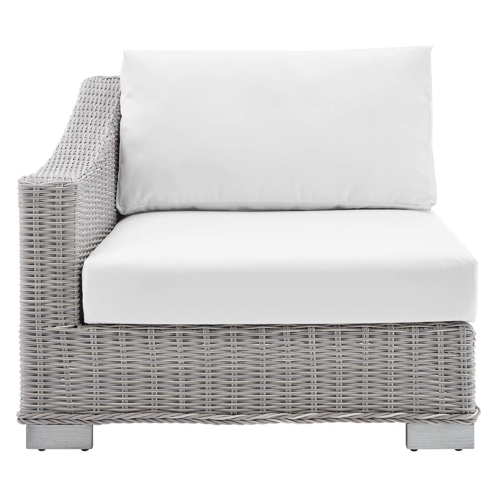 Conway Sunbrella Outdoor Patio Wicker Rattan Left-Arm Chair. Picture 6