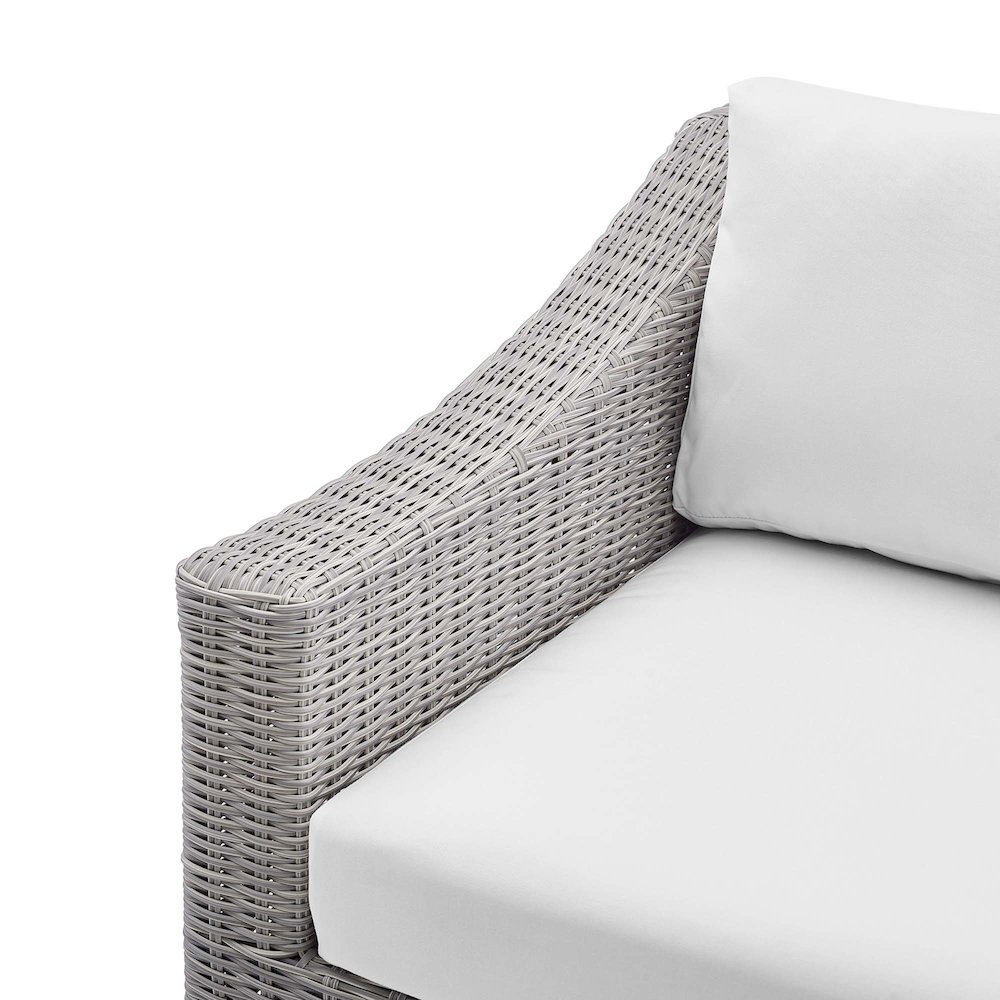 Conway Sunbrella Outdoor Patio Wicker Rattan Left-Arm Chair. Picture 7