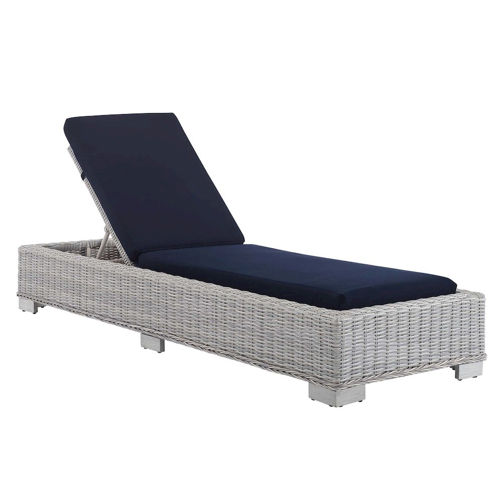 Conway Sunbrella Outdoor Patio Wicker Rattan Chaise Lounge. Picture 1