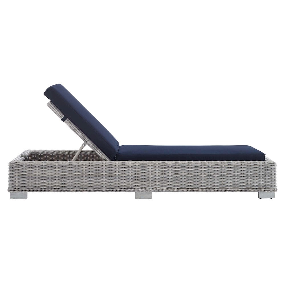 Conway Sunbrella Outdoor Patio Wicker Rattan Chaise Lounge. Picture 4
