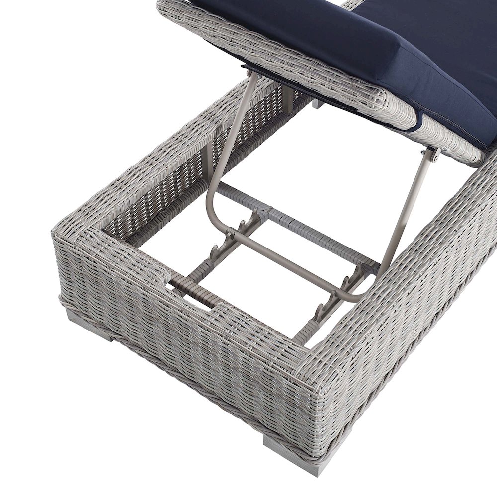 Conway Sunbrella Outdoor Patio Wicker Rattan Chaise Lounge. Picture 8