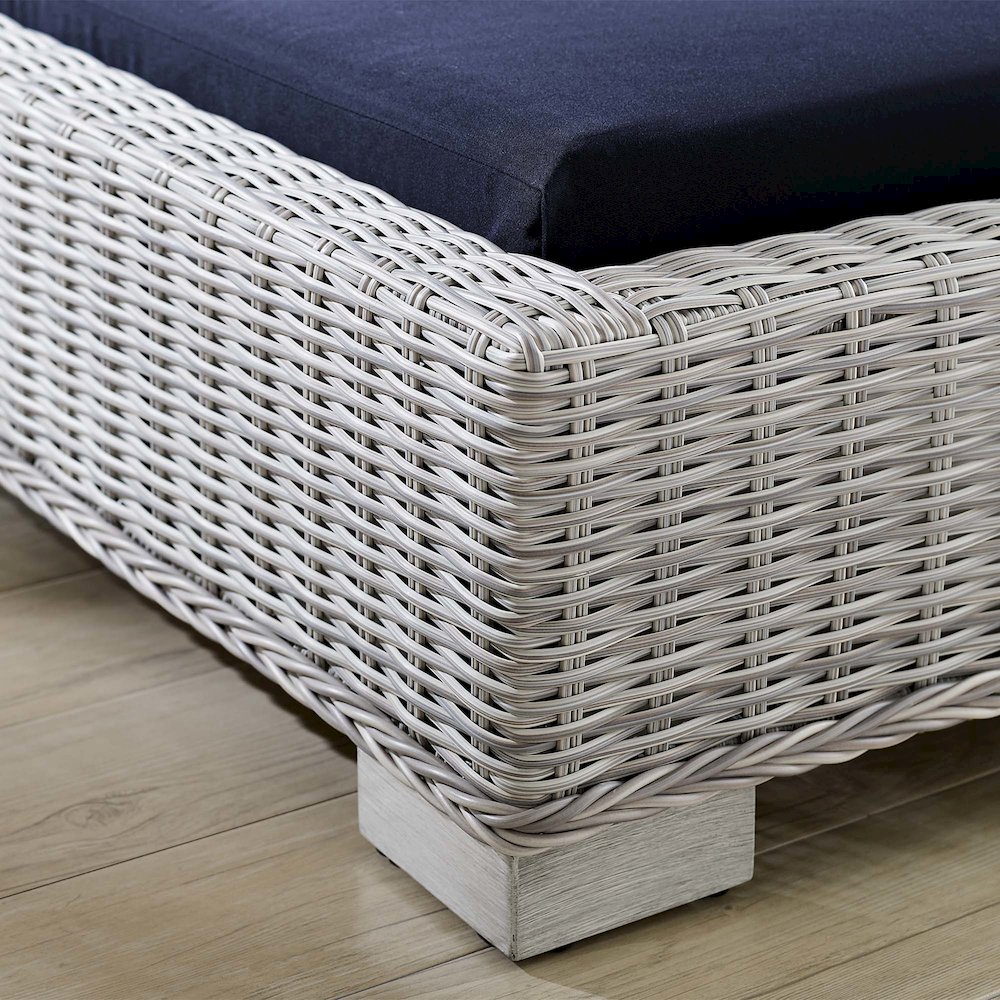 Conway Sunbrella Outdoor Patio Wicker Rattan Chaise Lounge. Picture 10