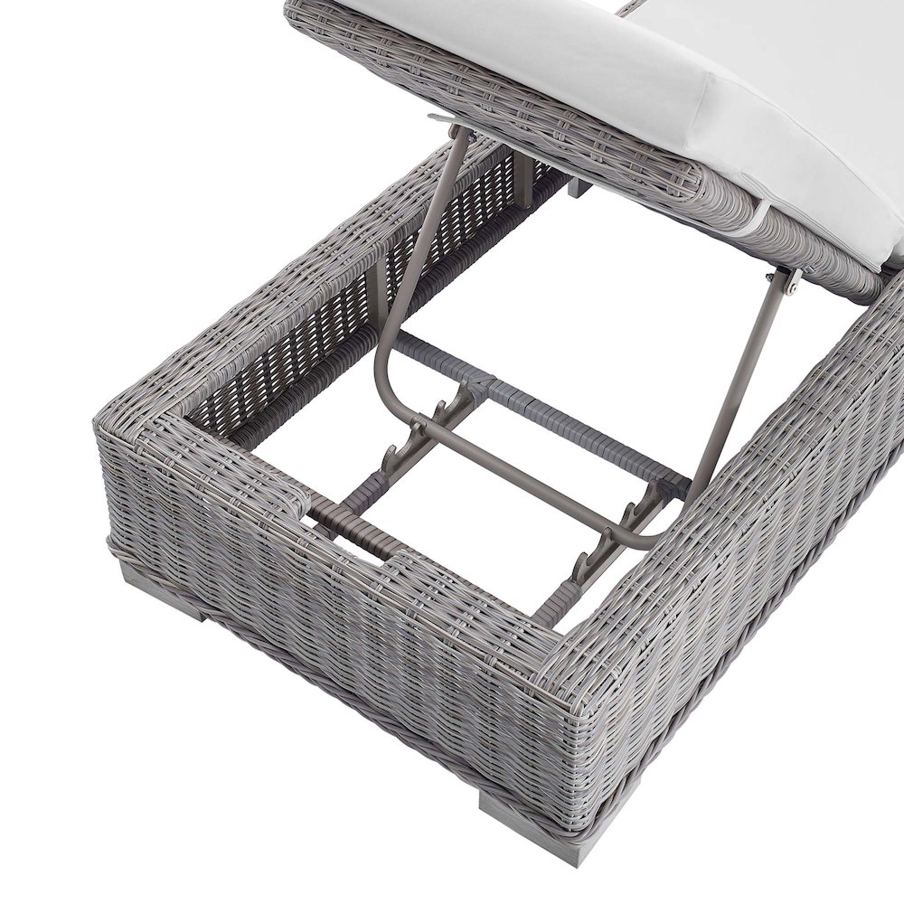 Conway Sunbrella Outdoor Patio Wicker Rattan Chaise Lounge. Picture 8