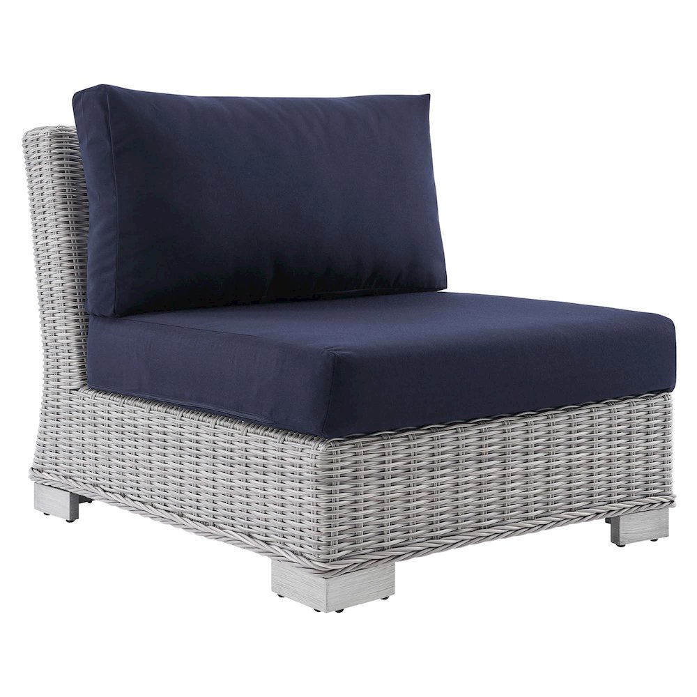 Conway Sunbrella Outdoor Patio Wicker Rattan Armless Chair. Picture 1