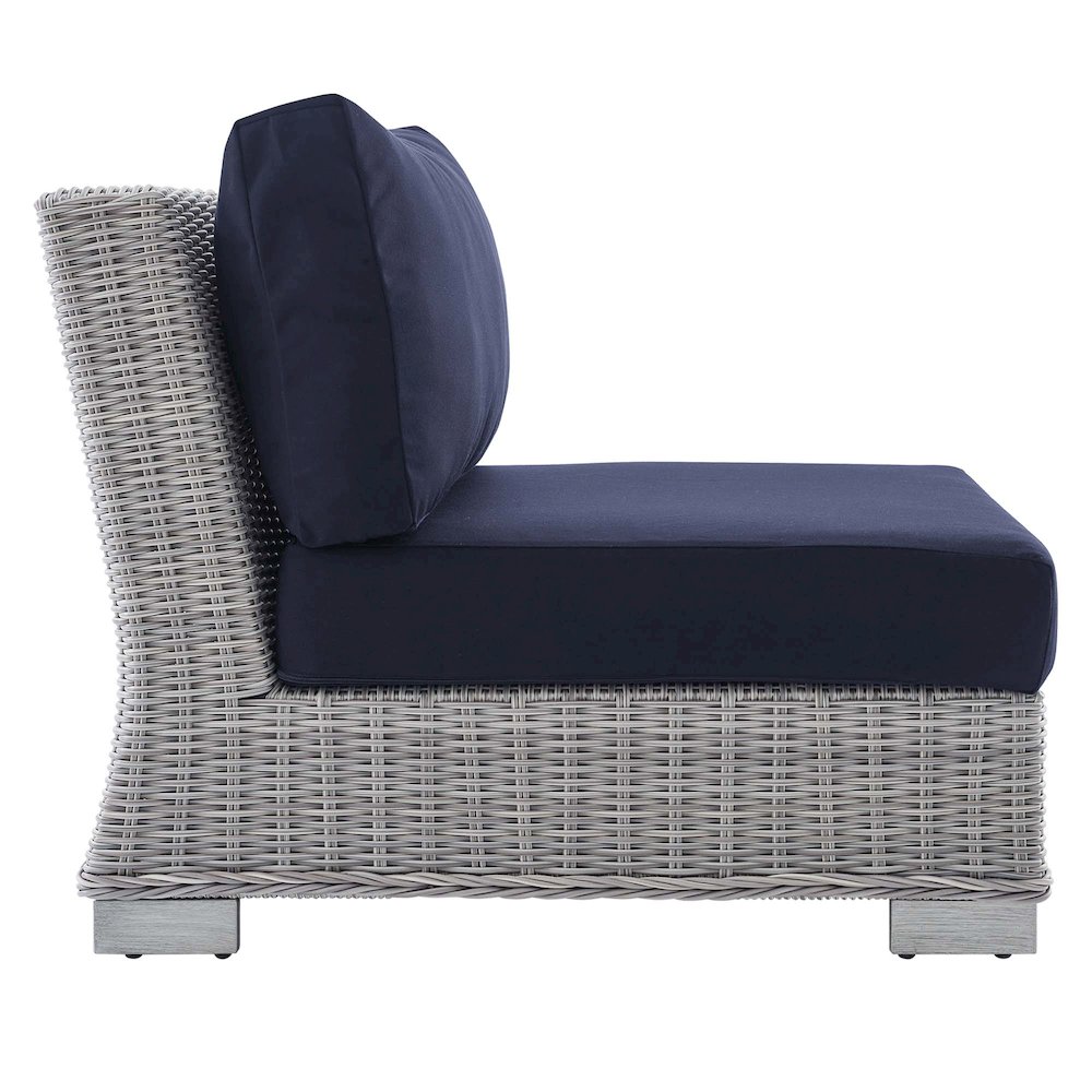 Conway Sunbrella Outdoor Patio Wicker Rattan Armless Chair. Picture 2