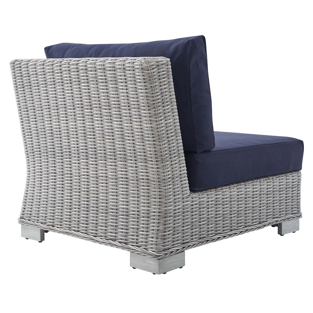 Conway Sunbrella Outdoor Patio Wicker Rattan Armless Chair. Picture 3