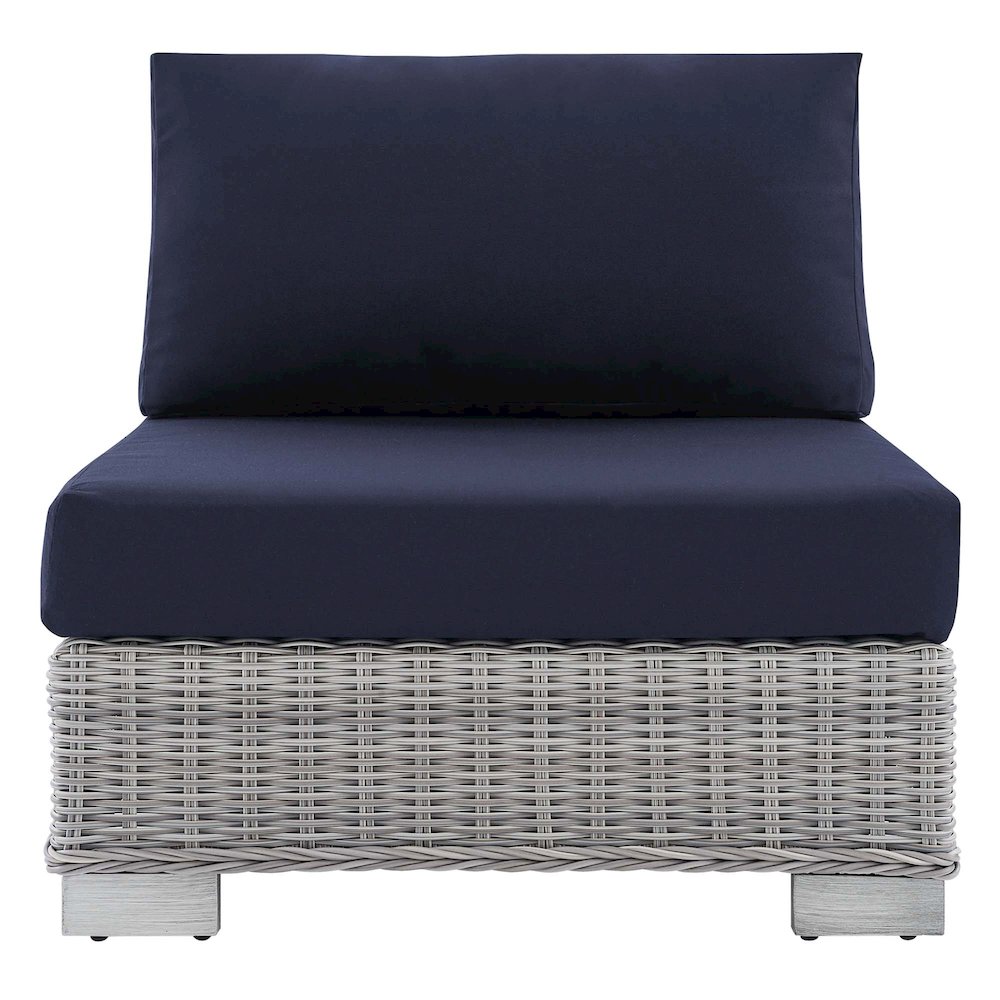 Conway Sunbrella Outdoor Patio Wicker Rattan Armless Chair. Picture 4