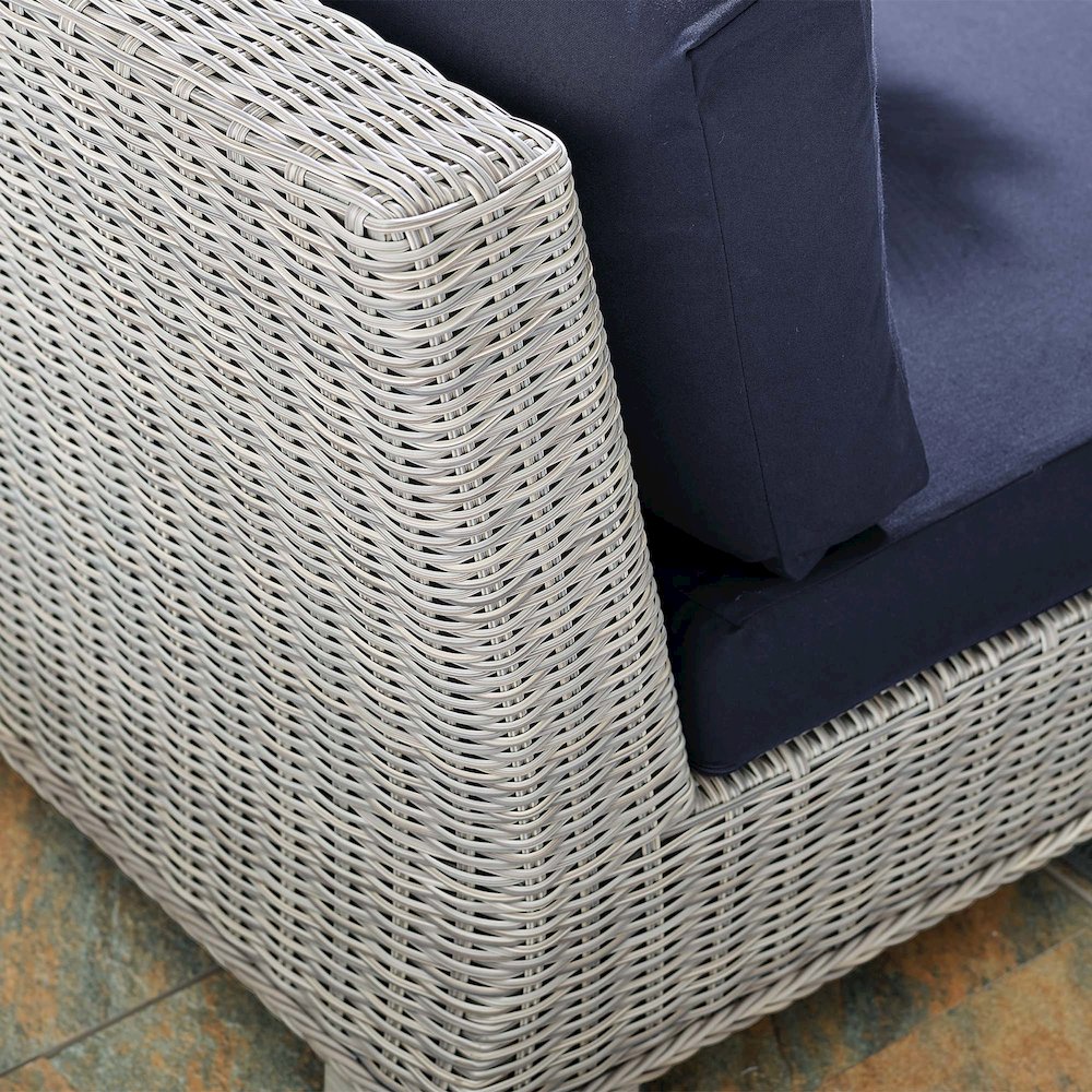 Conway Sunbrella Outdoor Patio Wicker Rattan Armless Chair. Picture 9