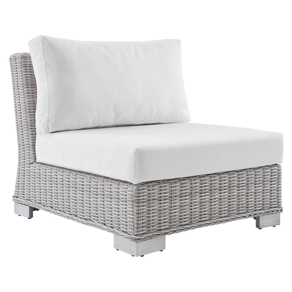 Conway Sunbrella Outdoor Patio Wicker Rattan Armless Chair. Picture 1