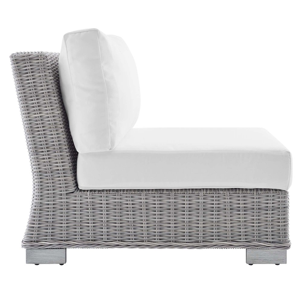 Conway Sunbrella Outdoor Patio Wicker Rattan Armless Chair. Picture 2