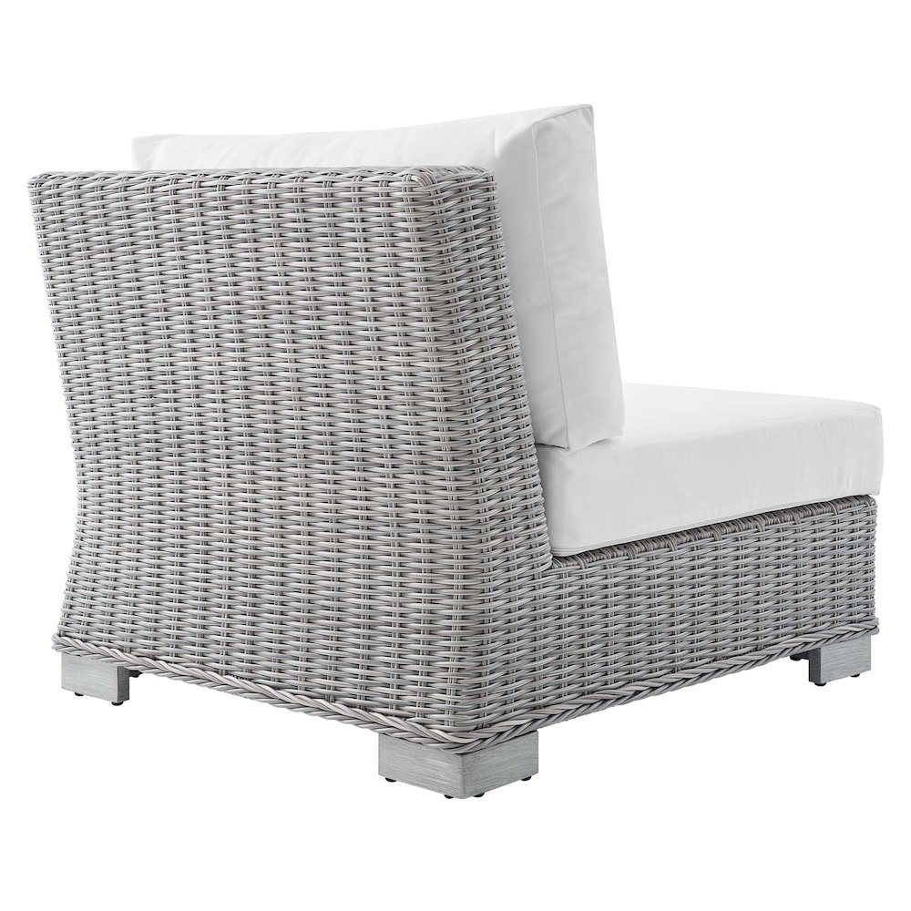 Conway Sunbrella Outdoor Patio Wicker Rattan Armless Chair. Picture 3