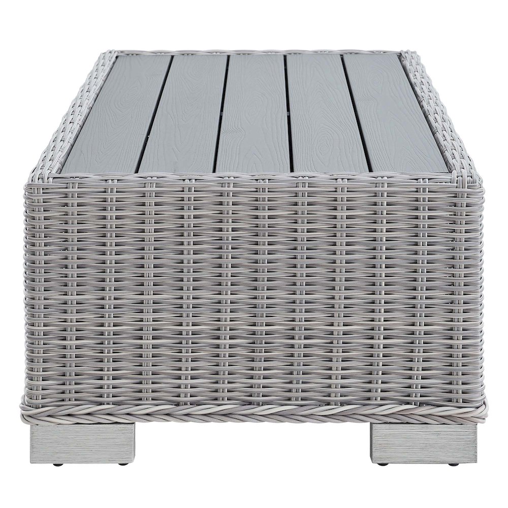 Conway 32" Outdoor Patio Wicker Rattan Coffee Table. Picture 3