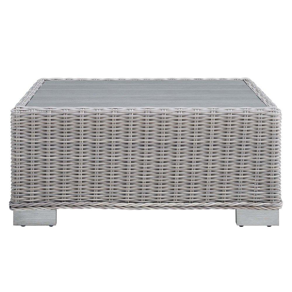 Conway 32" Outdoor Patio Wicker Rattan Coffee Table. Picture 4
