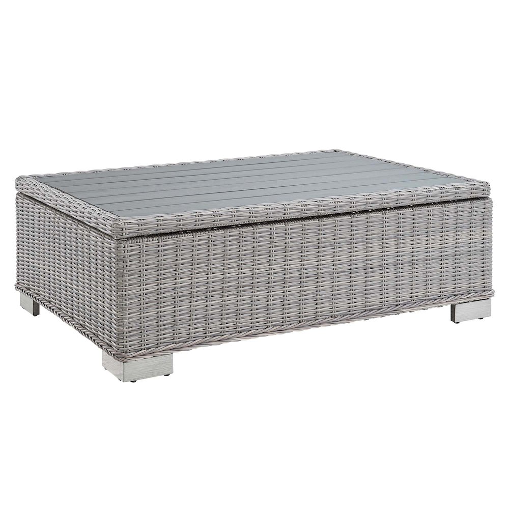 Conway 45" Outdoor Patio Wicker Rattan Coffee Table. Picture 1