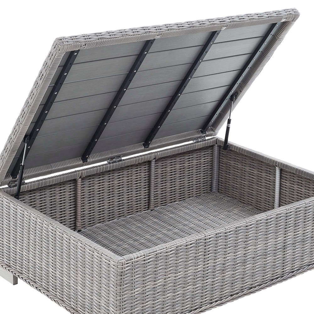 Conway 45" Outdoor Patio Wicker Rattan Coffee Table. Picture 4