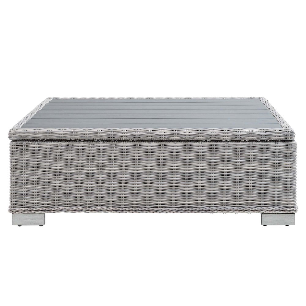 Conway 45" Outdoor Patio Wicker Rattan Coffee Table. Picture 6
