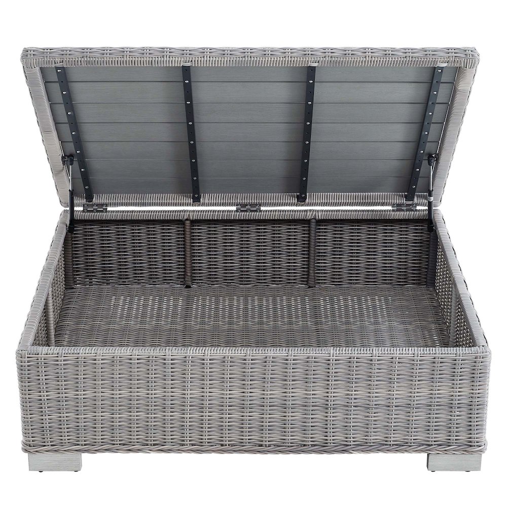 Conway 45" Outdoor Patio Wicker Rattan Coffee Table. Picture 7