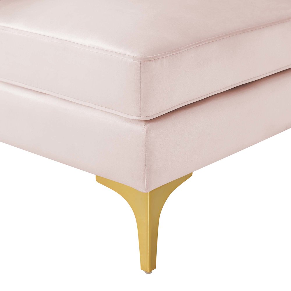 Triumph Channel Tufted Performance Velvet Sectional Sofa Corner Chair. Picture 3