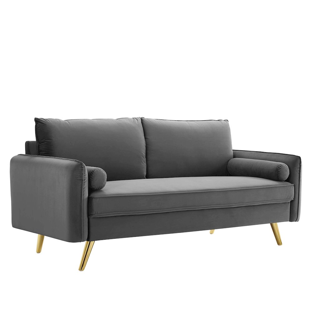 Revive Performance Velvet Sofa. Picture 1