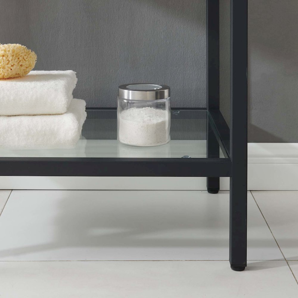 Kingsley 36" Black Stainless Steel Bathroom Vanity. Picture 10