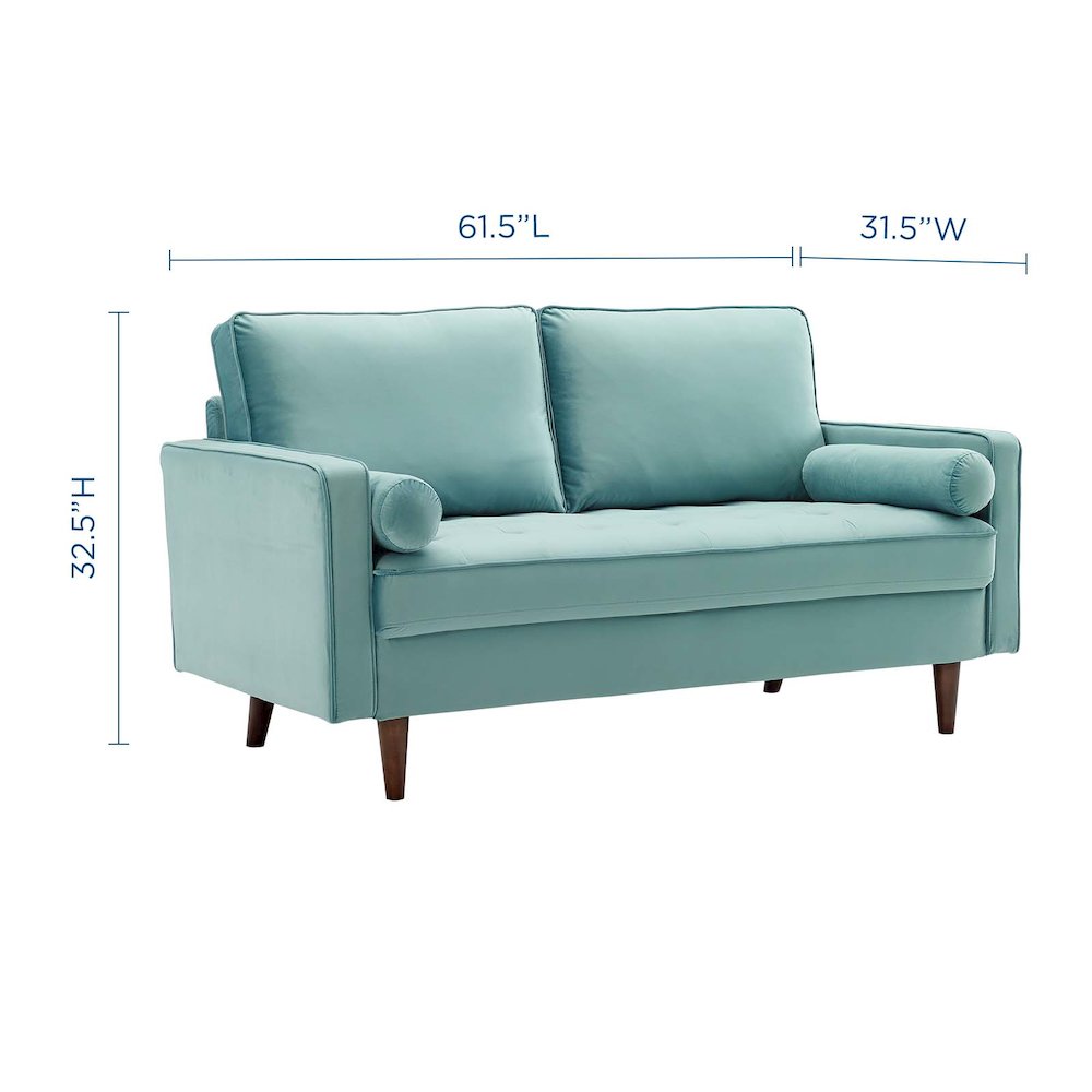 Valour Performance Velvet Loveseat. Picture 2