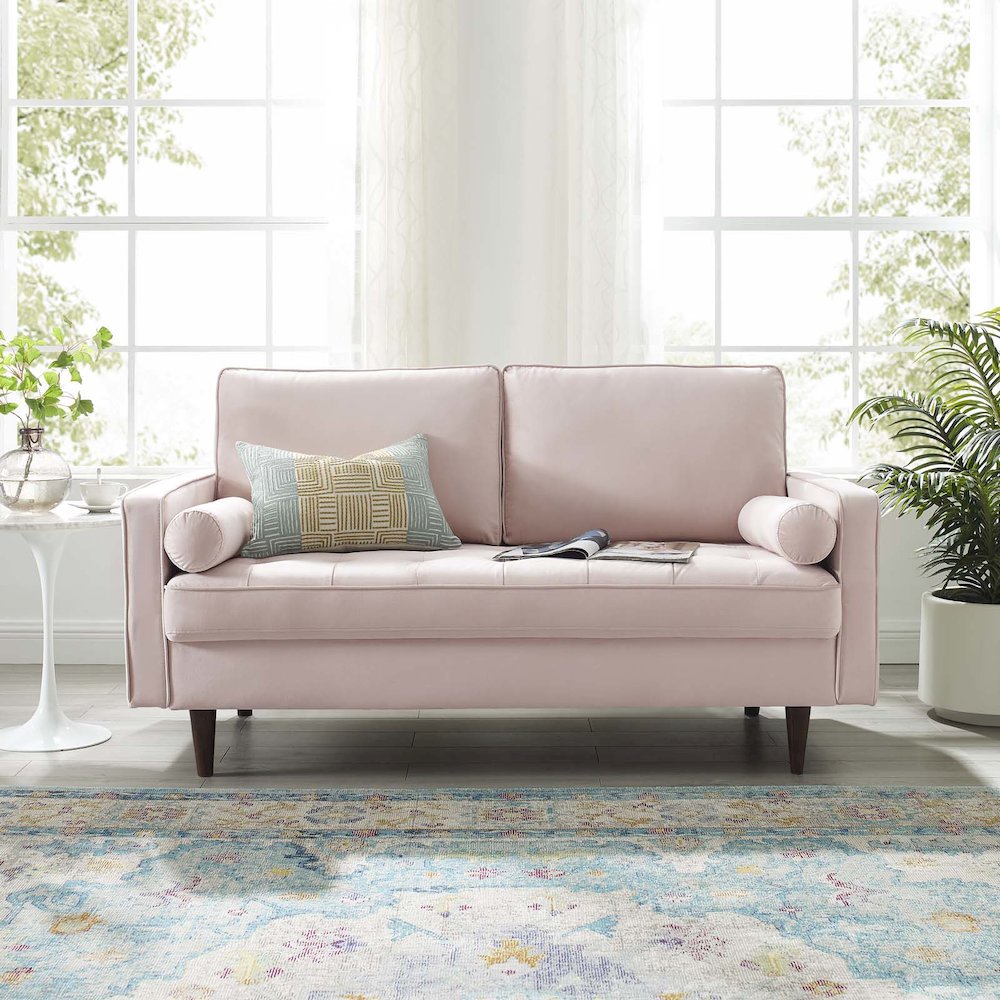 Valour Performance Velvet Loveseat. Picture 7