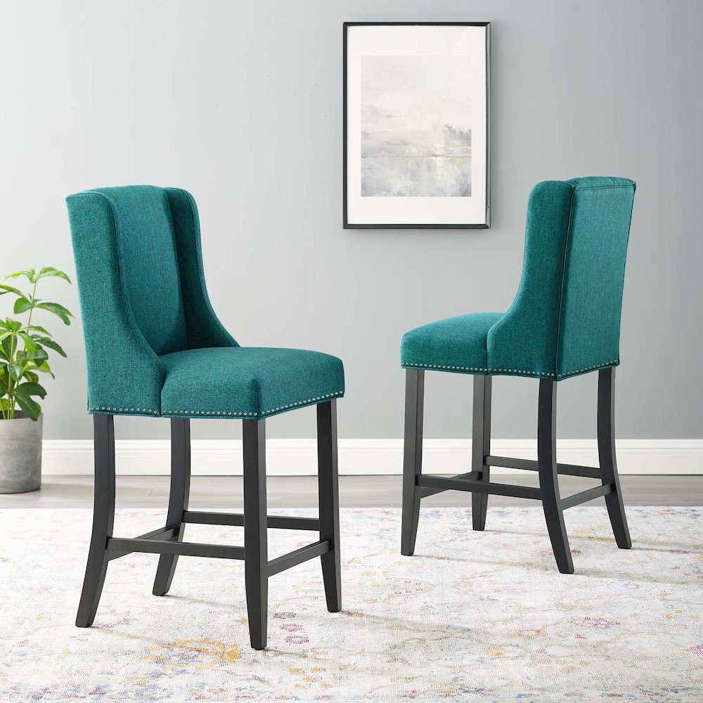 Baron Upholstered Fabric Counter Stool Set of 2. Picture 7