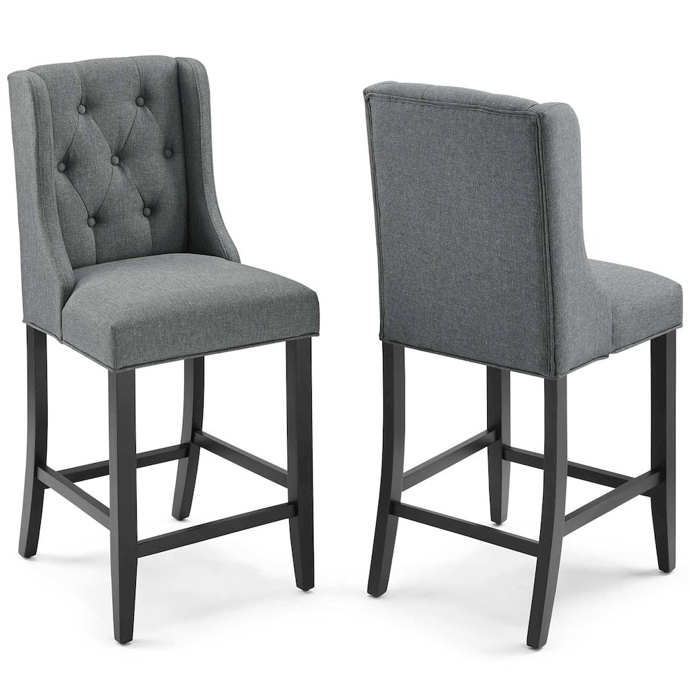 Baronet Upholstered Fabric Counter Bar Stool Set of 2. Picture 1