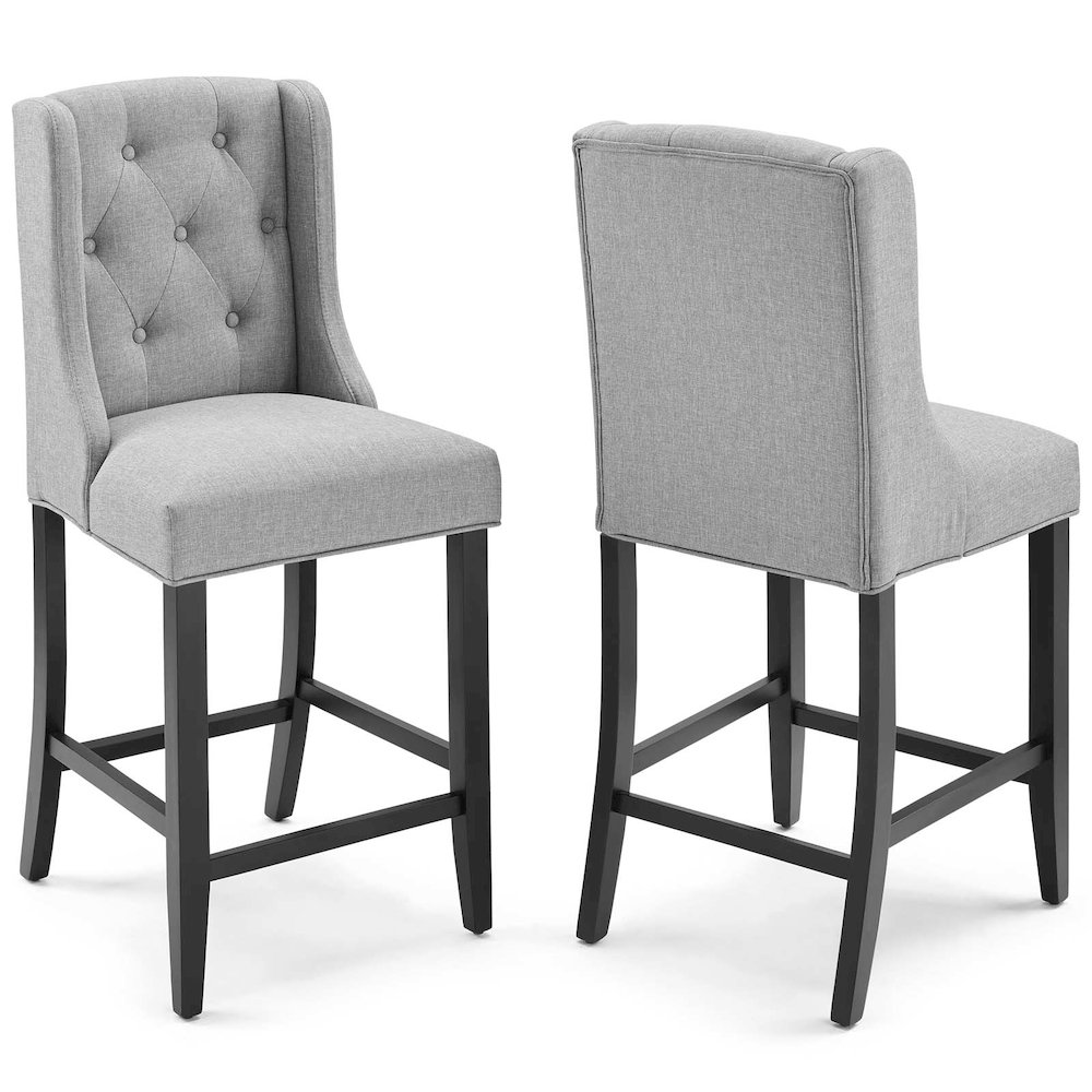 Baronet Upholstered Fabric Counter Bar Stool Set of 2. Picture 1