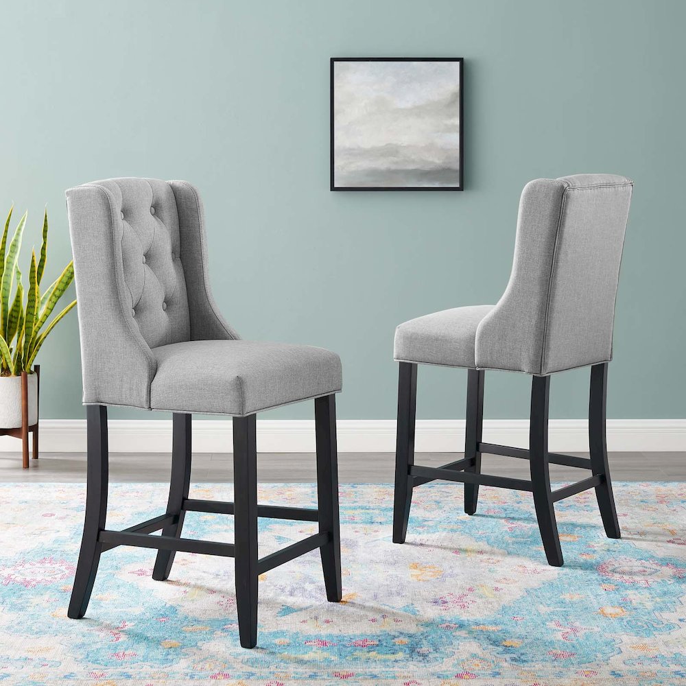 Baronet Upholstered Fabric Counter Bar Stool Set of 2. Picture 7