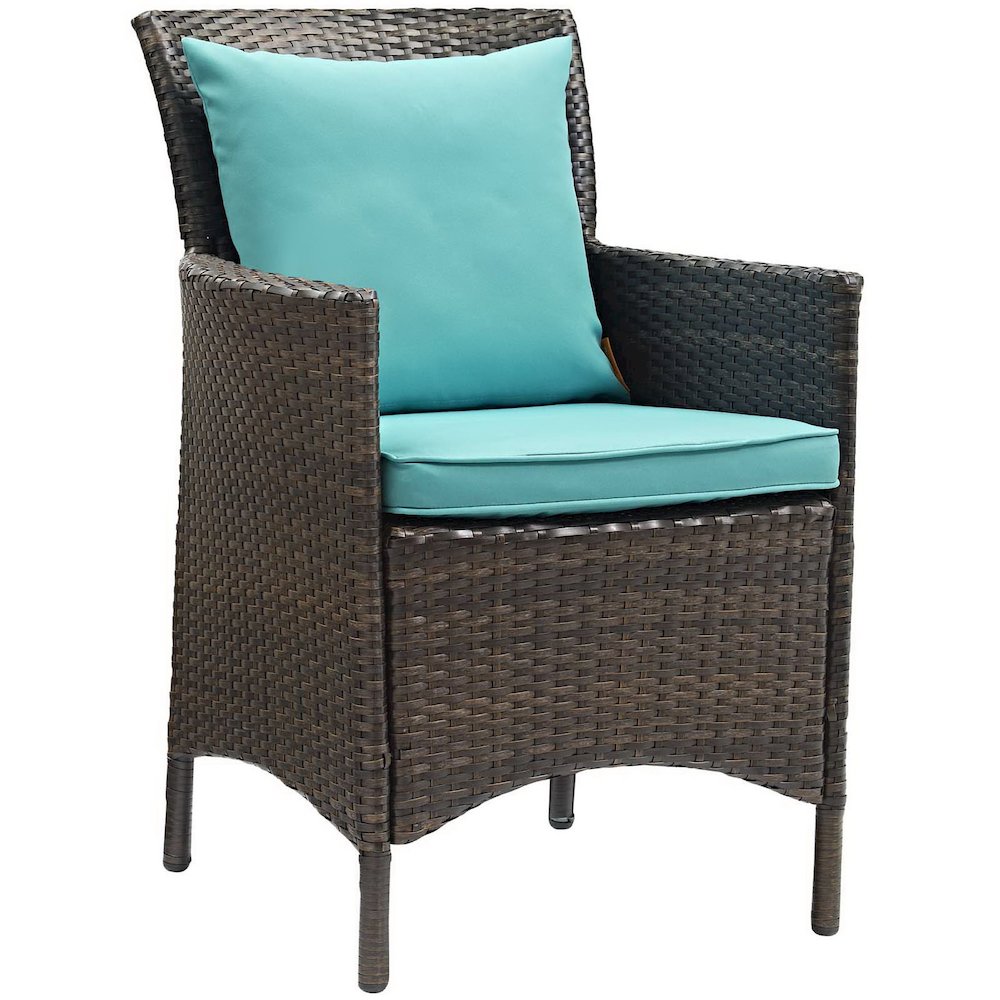Conduit Outdoor Patio Wicker Rattan Dining Armchair Set of 4. Picture 2