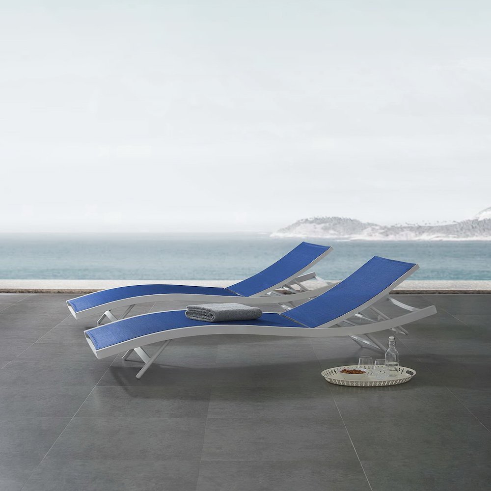 Glimpse Outdoor Patio Mesh Chaise Lounge Set of 2. Picture 8