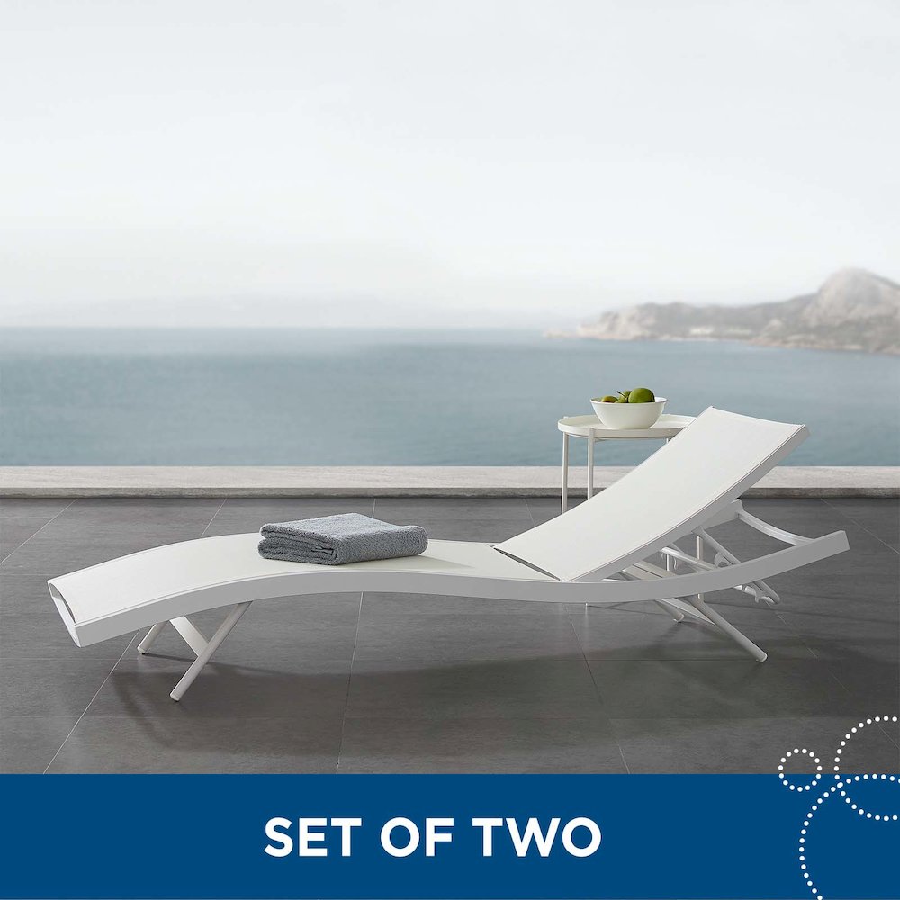 Glimpse Outdoor Patio Mesh Chaise Lounge Set of 2. Picture 5