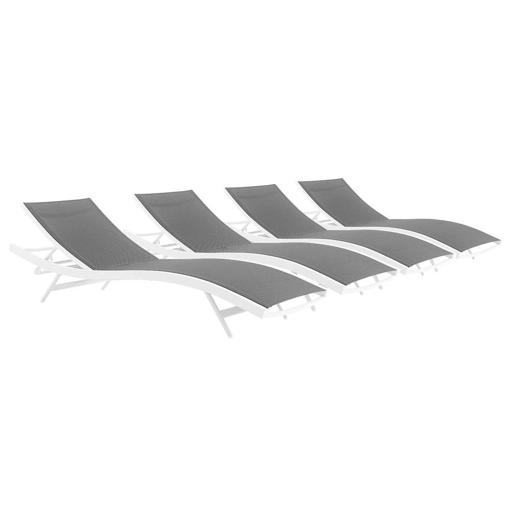 Glimpse Outdoor Patio Mesh Chaise Lounge Set of 4. Picture 1